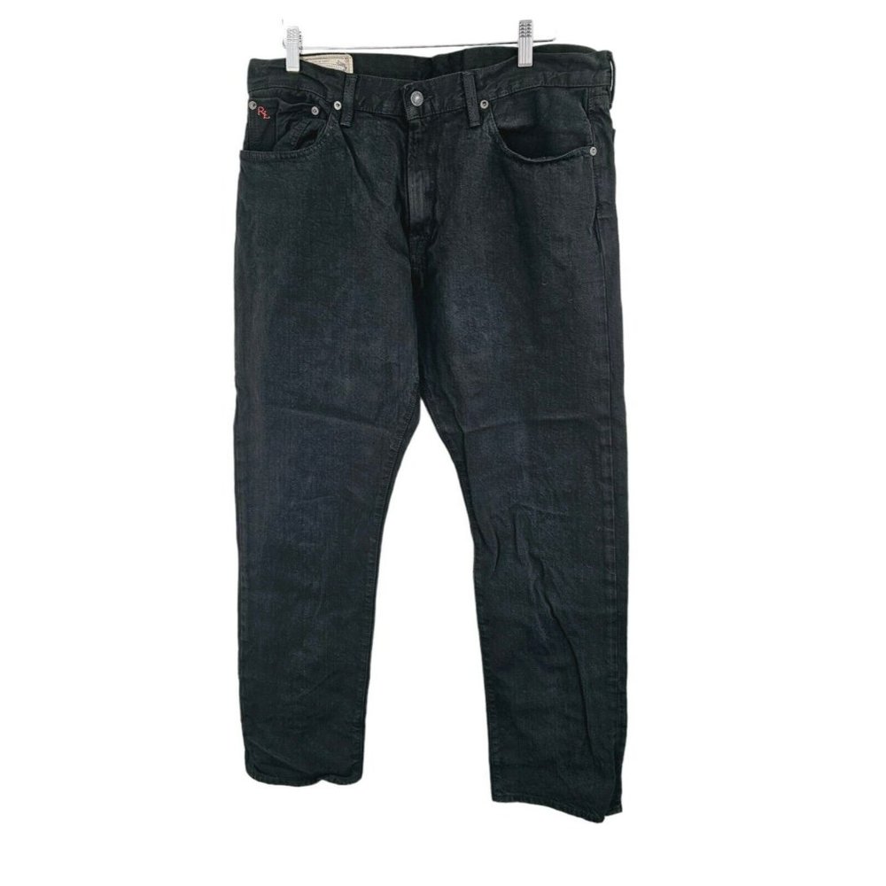 Ralph Lauren Polo Men’s Size 36 X 32 Hudson Black Hampton Straight Denim Jeans